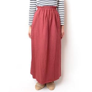 鄭惠中さんの　綿麻パンツスカート（フリーサイズ）　海松色