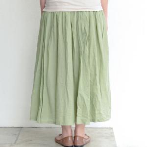 鄭惠中さんの　綿麻スカート（薄手・フリーサイズ）　生成色