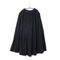 【送料無料】鄭惠中さんの　綿麻厚めスカート（フリーサイズ）　黒色