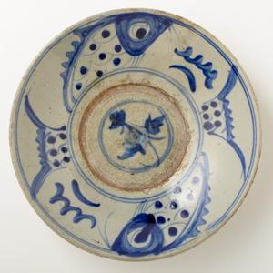 中国　魚紋　八寸皿