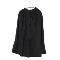 鄭惠中さんの　綿麻スカート（薄手・フリーサイズ）　黒色