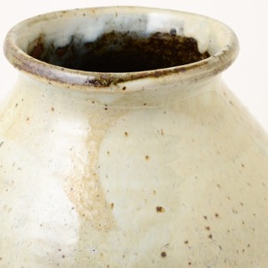 ソロソロ窯　壺（花瓶）　掛け分け　白