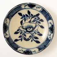 中国　磁州窯　青花　8.5寸皿