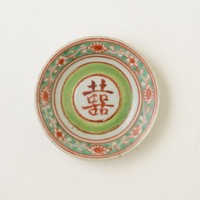 中国　4.5寸皿　赤絵