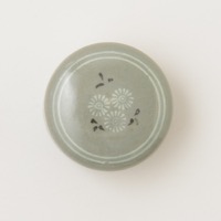 朝鮮　高麗青磁　象嵌合子　菊
