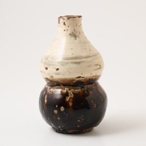 中国　山西省　磁州窯　掛け分け花瓶
