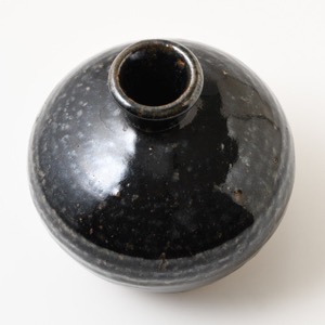 中国　山西省　磁州窯　黒釉　花瓶