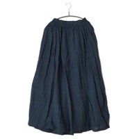 鄭惠中さんの　綿麻スカート（薄手・フリーサイズ）　紺色