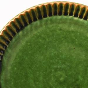 宋艸窯　しのぎパイ皿　小　緑
