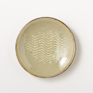 まゆみ窯　透明釉　象嵌五寸皿