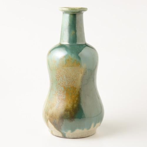 読谷山焼・北窯 松田共司 嘉瓶 緑流し ｜ みんげい おくむら （日本と