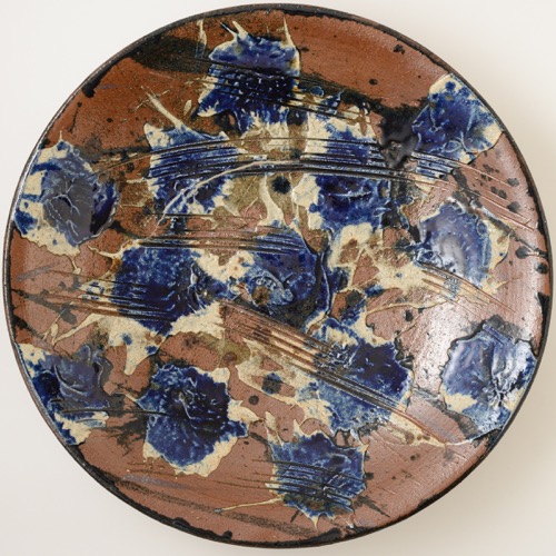 読谷山焼・北窯 松田共司 尺四寸皿 打ち掛け ｜ みんげい おくむら