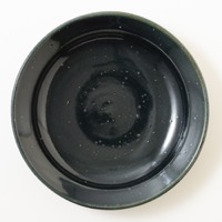 まゆみ窯　呉須釉　リム付き八寸皿