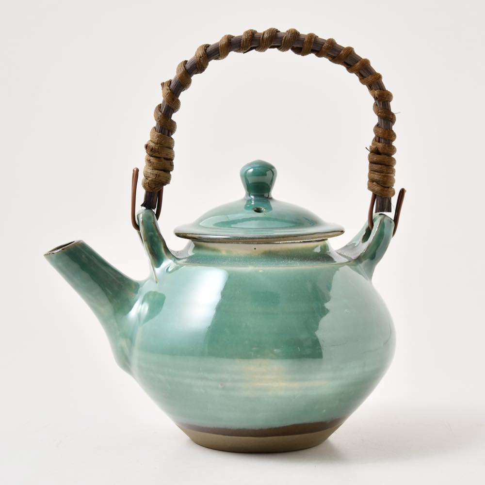 小鹿田焼 坂本浩二窯 三合土瓶 青 ｜ みんげい おくむら （日本と世界