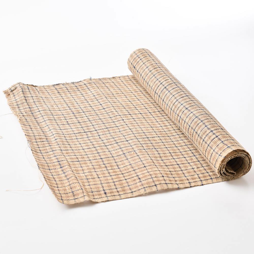 中国 湖南省 草木染め 麻格子布 120cm ｜ みんげい おくむら （日本と