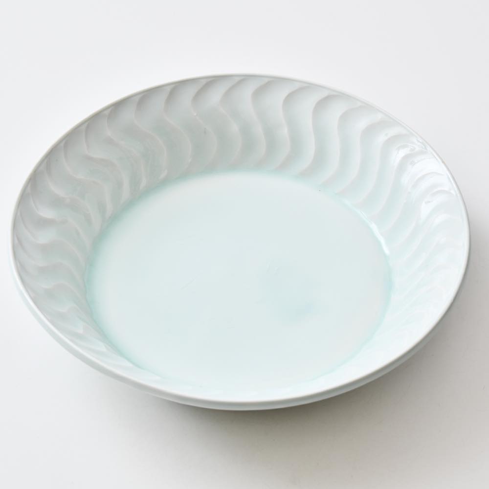 縁波雪笹角皿7客