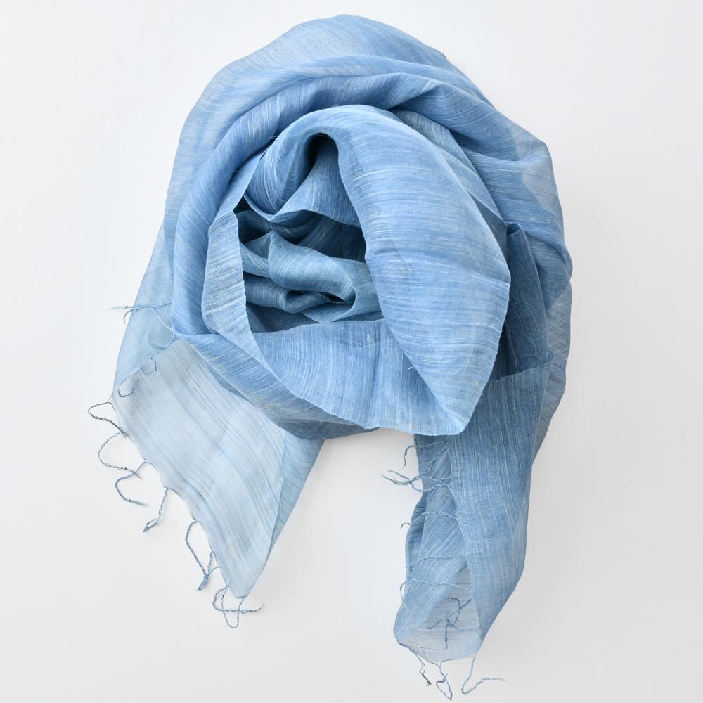 フィリピン ピーニャ ショール （広幅） 青 ｜ みんげい おくむら