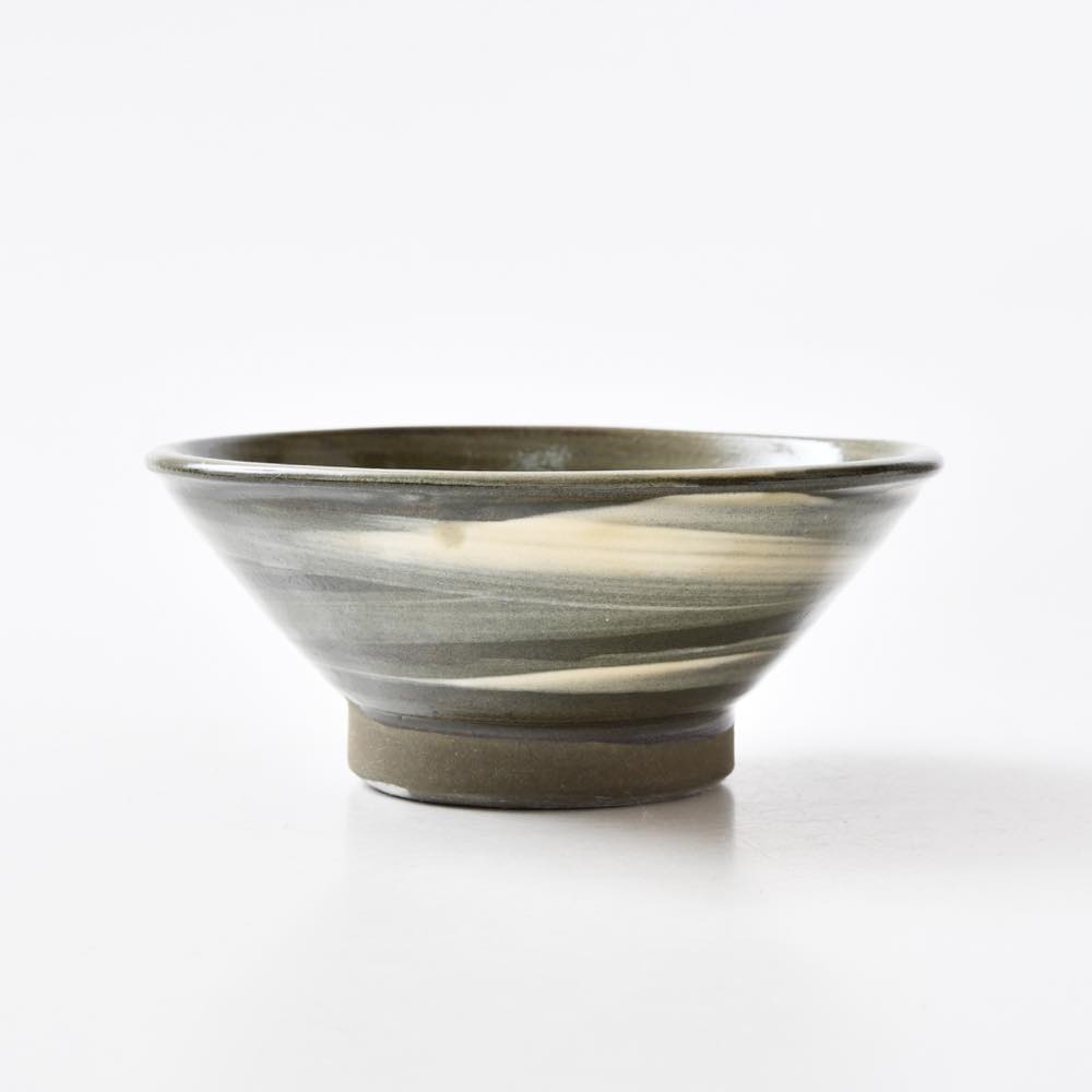 小鹿田焼 黒木昌伸窯 五寸丼 刷毛 白 ｜ みんげい おくむら （日本と