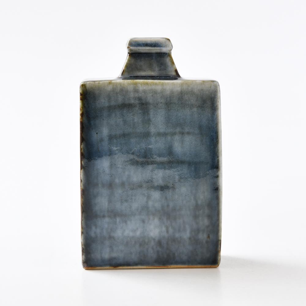 民芸　民藝　作者不明　呉須　花瓶　陶器　扁壺　華道具 民芸 民藝 作者不明 呉須 花瓶 陶器 扁壺 華道具 - メルカリ