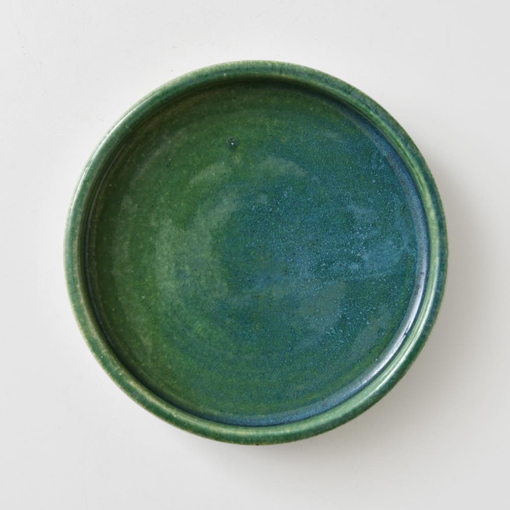 瀬戸本業窯 緑釉 7寸どら鉢 ｜ みんげい おくむら （日本と世界