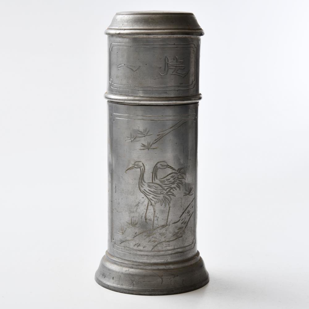 中国 広東省 錫 茶缶 大 一片 ｜ みんげい おくむら （日本と世界の民芸）