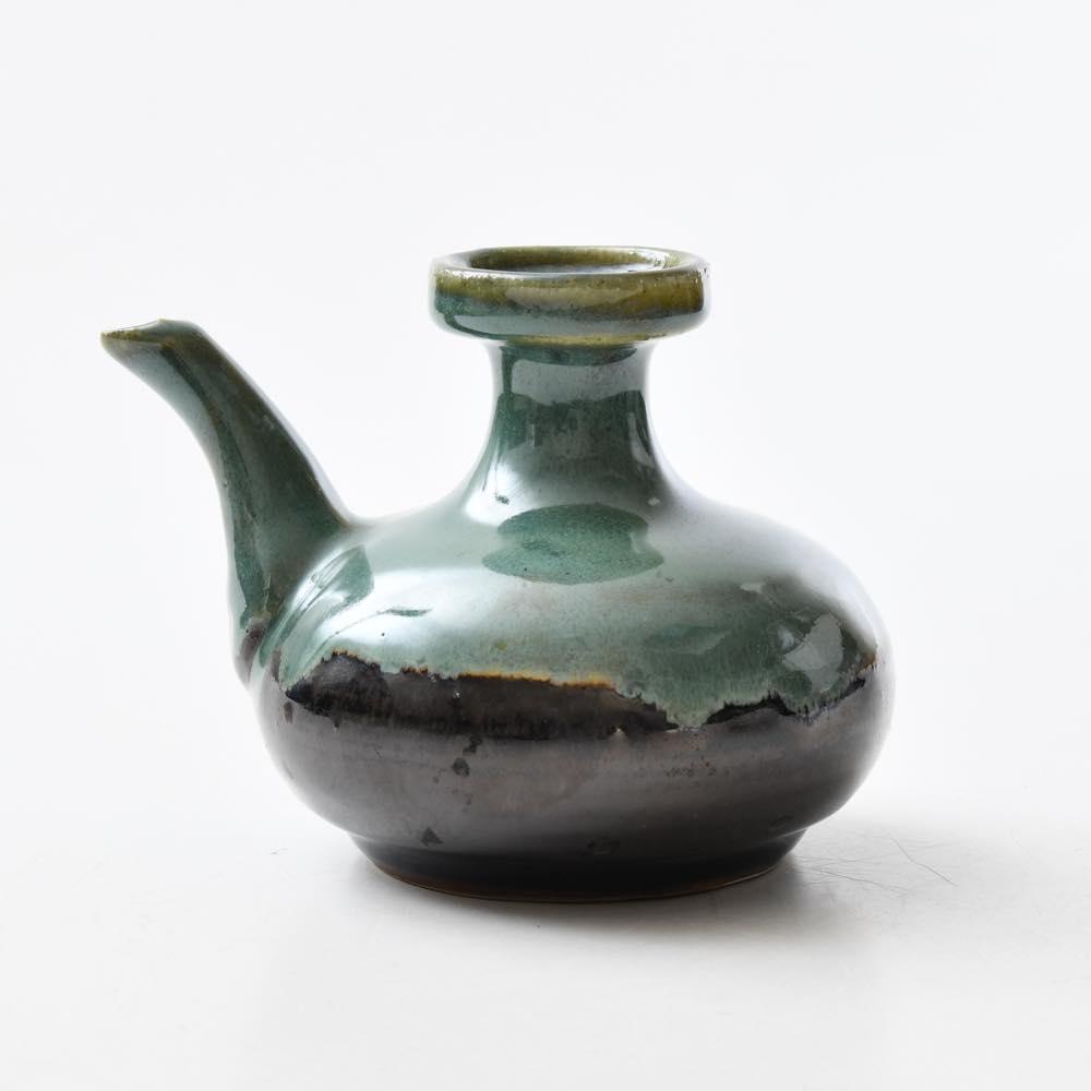 読谷山焼・北窯 松田共司 一合カラカラ 緑 ｜ みんげい おくむら