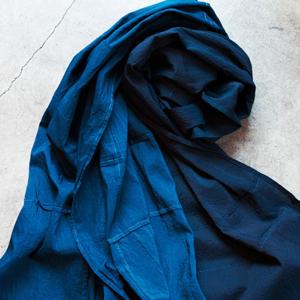 GOOD WEAVER INDIGO OVERDYE SCARF LIGHT INDIGO