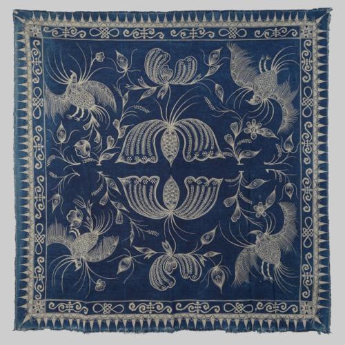 中国貴州省苗族 藍染め布 120 X 120cm ｜ みんげい おくむら